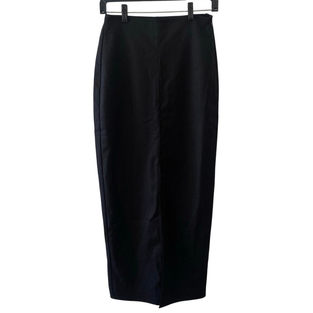DISSH Drew Front Center Split Midi Column Skirt in Black Size 2 US NEW WITH TAGS